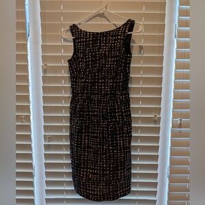 Michael Michael Kors Sleeveless Tweed Dress Black Beige Cocktail Party Elegant 0